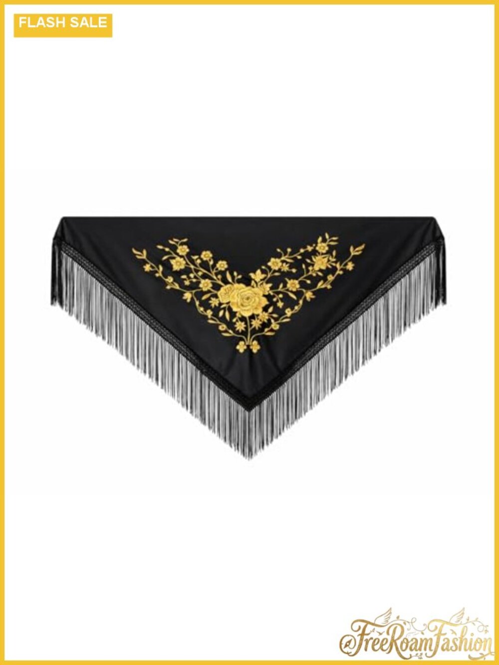 Silk Pashmina Shawl Fringe Embroidered Wrap UPF 15 Hand Wash Large